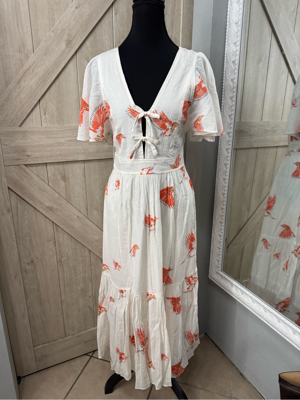 LA VIE Rebecca Taylor BIRDS PRINT DRESS